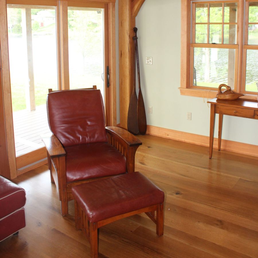 Timber frame living room corner