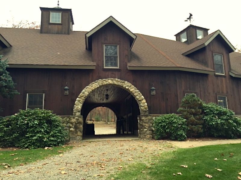 Stable with stone arch