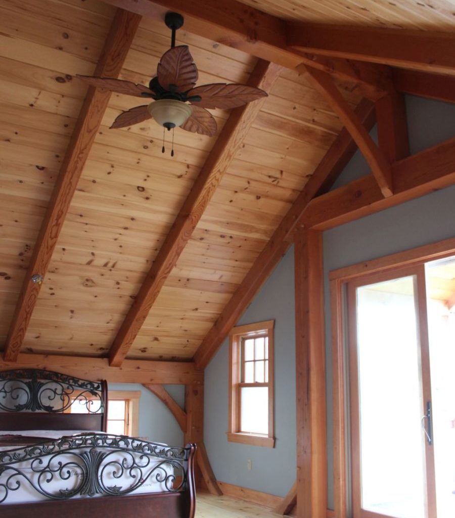 Timber frame master bedroom