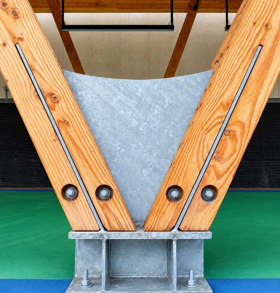 Timber Frame with Galvanized Post Base
