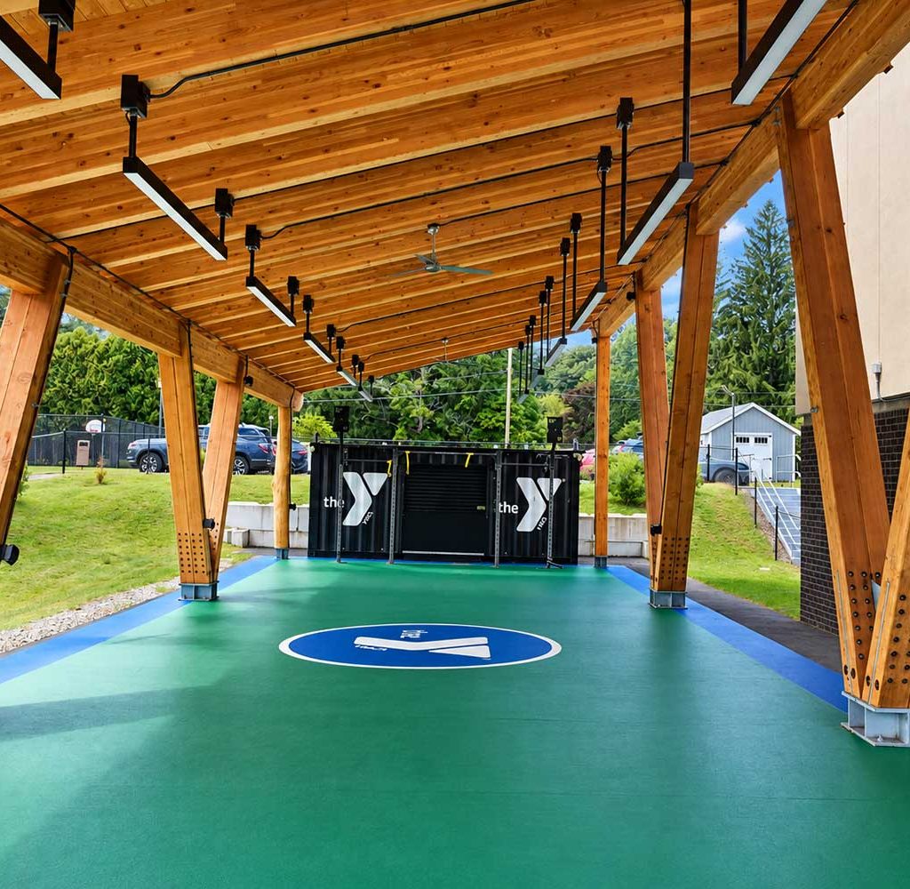 Timber Frame made from Douglas Fir for YMCA