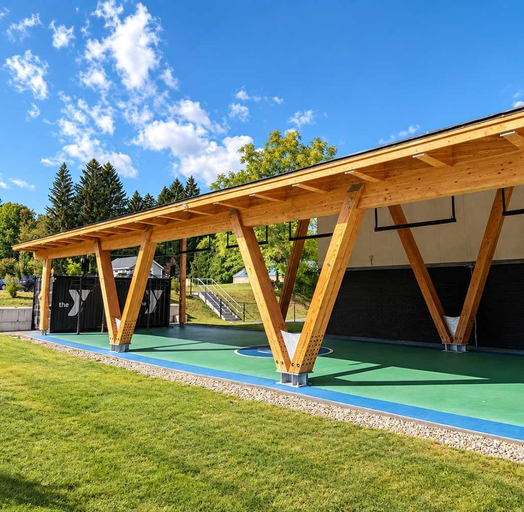 Timber Frame Pavilion made from Douglas Fir for YMCA