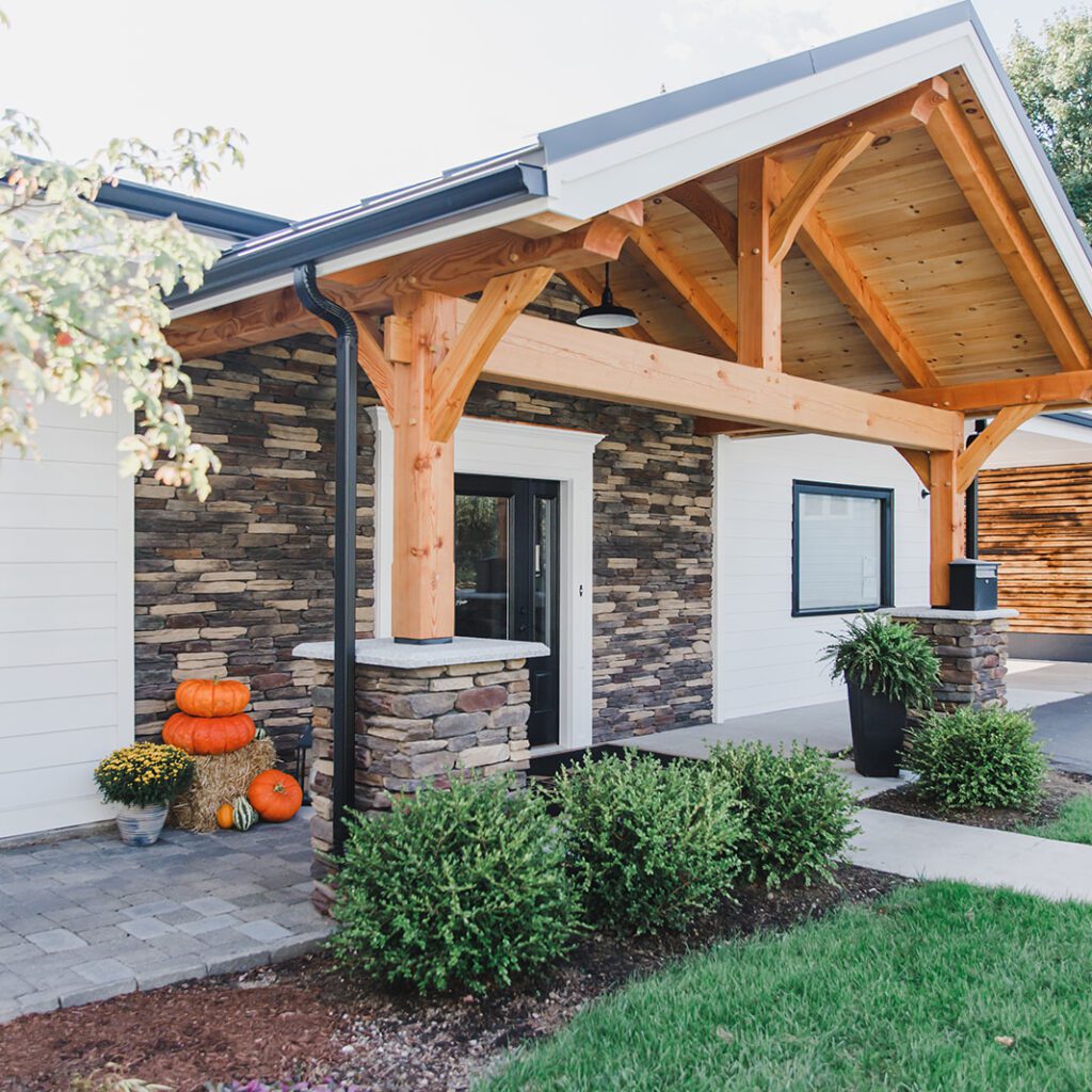 Caruso Funeral Home timber frame entrace