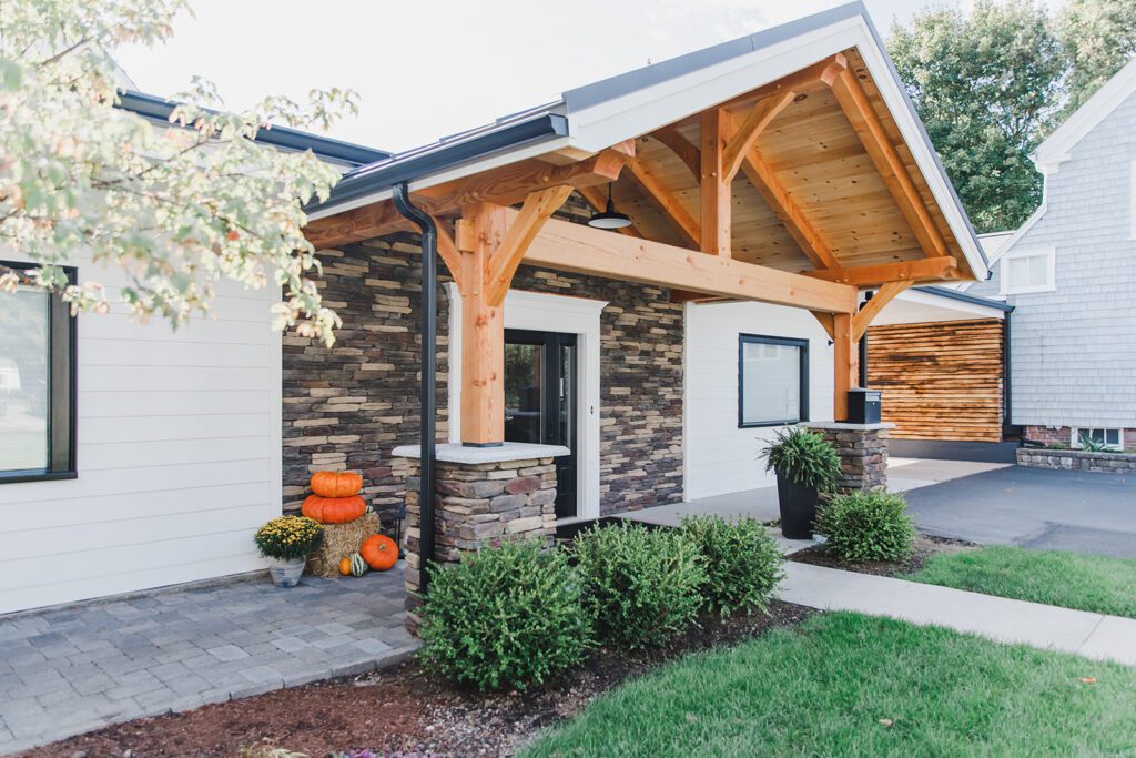 Caruso Funeral Home timber frame entrace