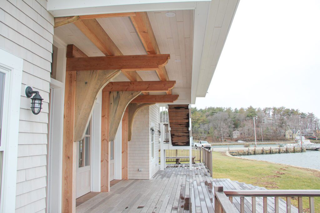 Cohasset sailing club porch timber details