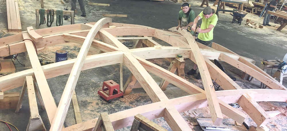 Assembling complex timber bird's nest