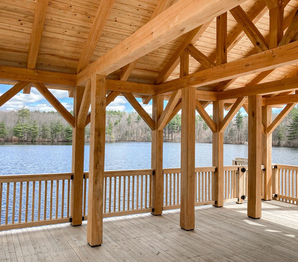 Covered bridge gazebo interior