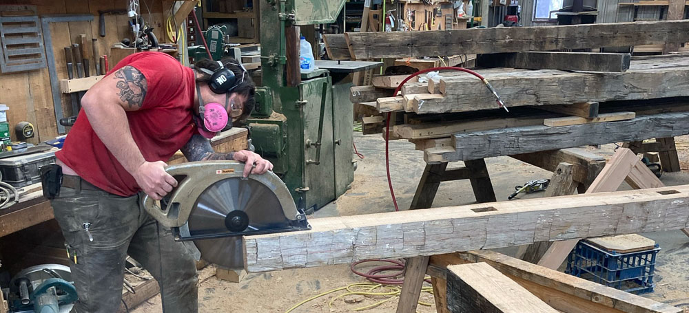 Cutting a tenon into a post