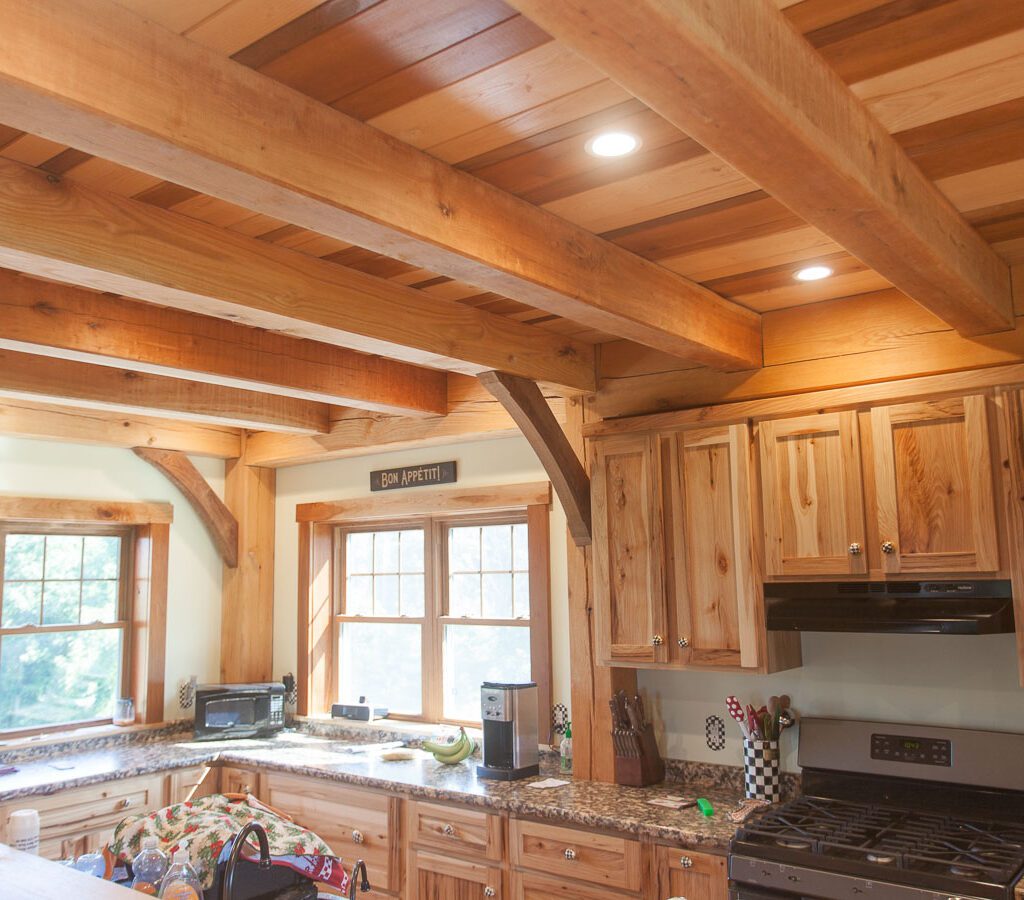 Kitchen with wooden cabinets