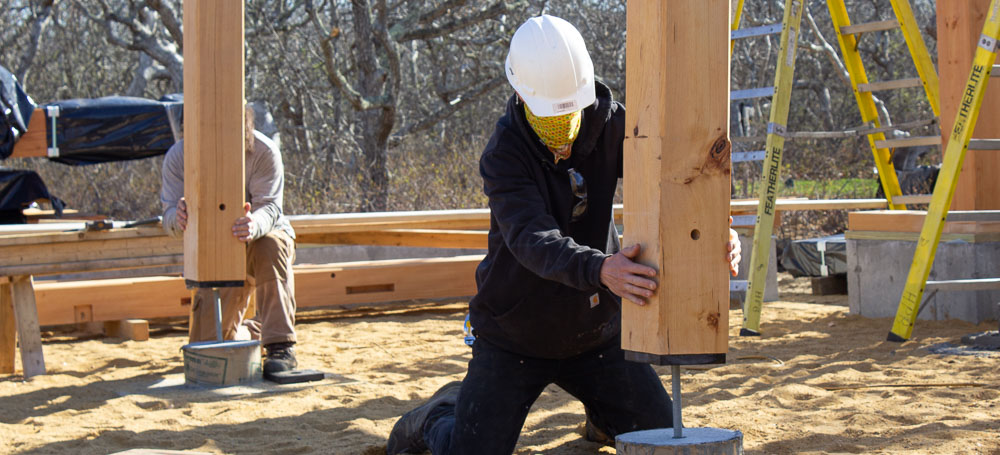 Installing a bent onto its piers