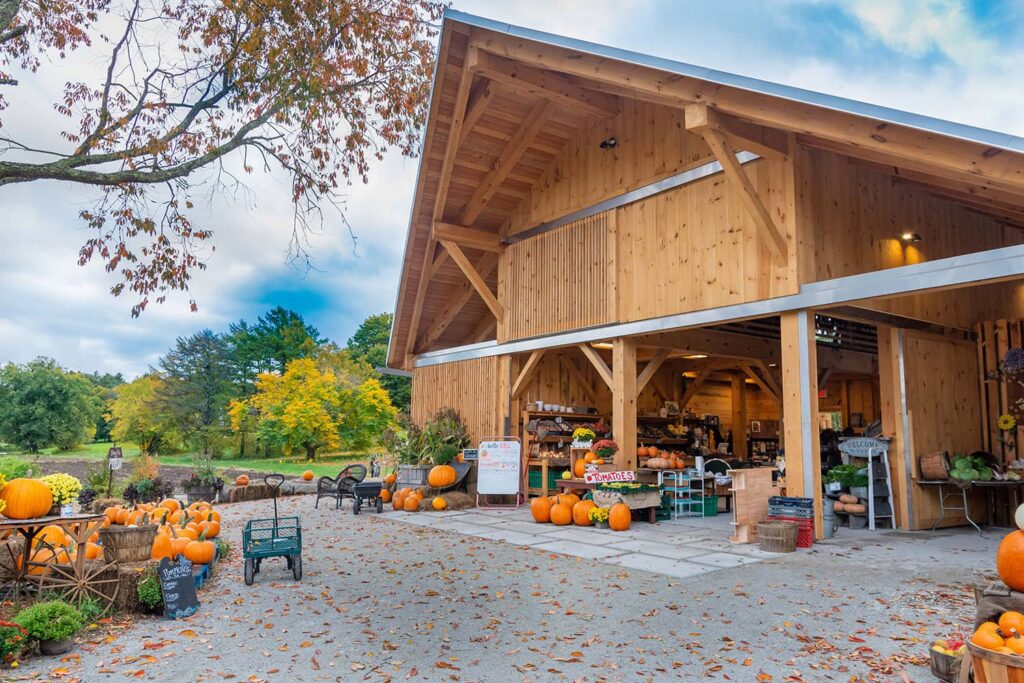 Lands Sake Farm timber frame barn